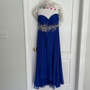 Ladies Prom Dress by Alyce Paris Sz 10 Royal Blue with Sequence